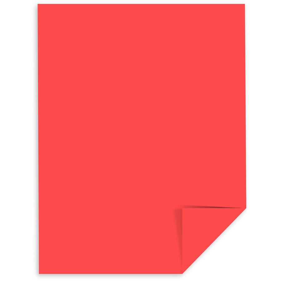 Astrobrights Colored Cardstock - Rocket Red - Letter - 8 1/2" x 11" - 65 lb Basis Weight - Smooth - 250 / Pack - Green Seal - Acid-free, Lignin-free, Durable, Heavyweight - Rocket Red. Picture 2