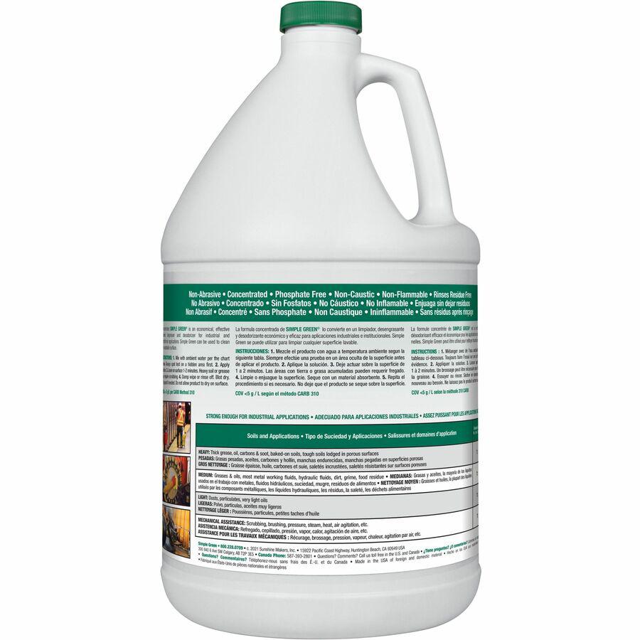 Simple Green Industrial Cleaner/Degreaser - Concentrate Liquid - 128 fl oz (4 quart) - Original Scent - 1 Each - White. Picture 4