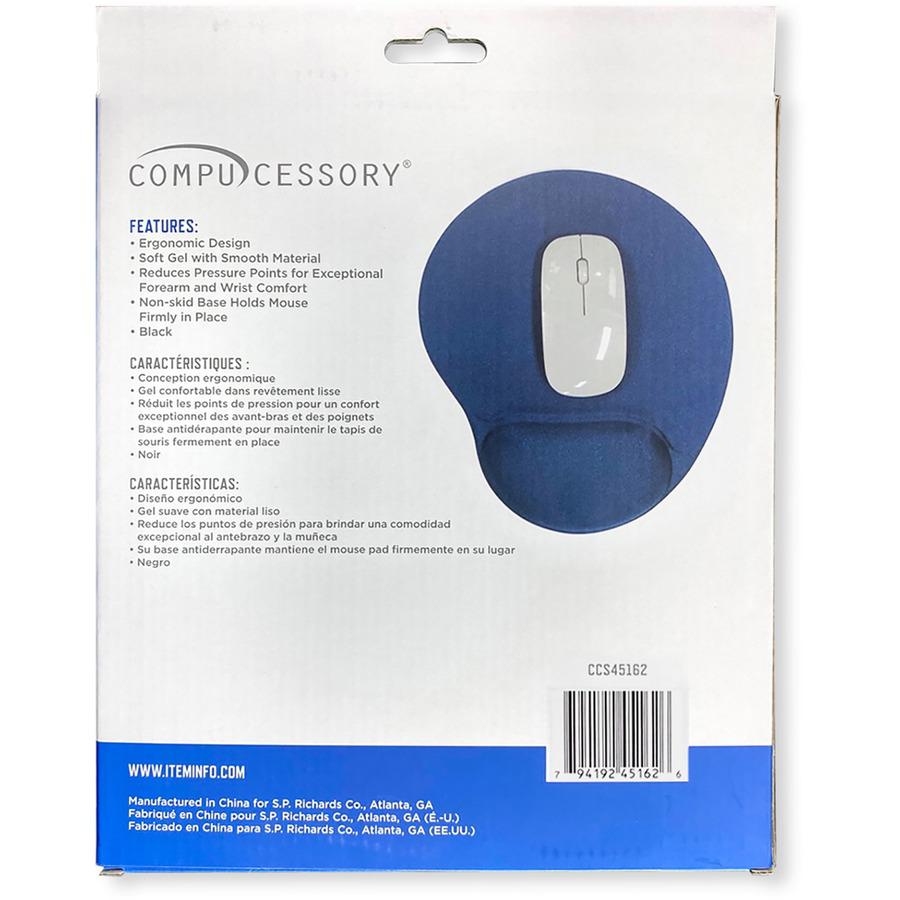 Compucessory Gel Mouse Pads - 9" x 10" x 1" Dimension - Blue - Gel - 1 Pack. Picture 6