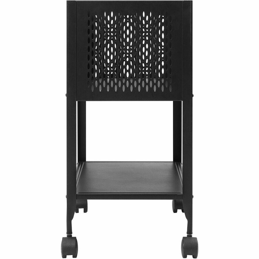Lorell Mesh Rolling File - 4 Casters - Steel - x 13.3" Width x 24.2" Depth x 27.7" Height - Black - 1 Each. Picture 10