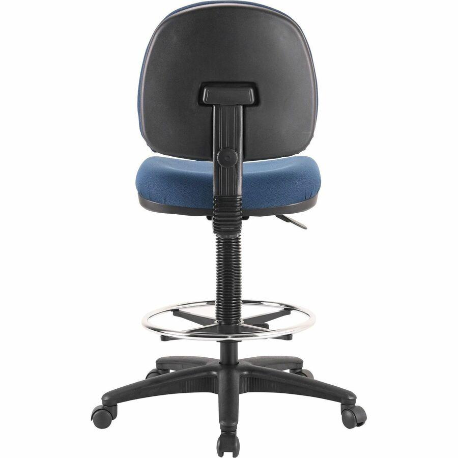 Lorell Millenia Series Adjustable Task Stool with Back - Blue Seat - Blue - 1 Each. Picture 5