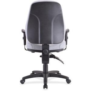 Lorell Baily High-Back Multi-Task Chair - Gray Acrylic Seat - Black Frame - 1 / Each. Picture 6