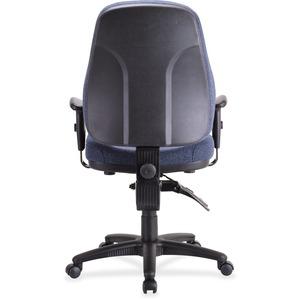 Lorell Baily High-Back Multi-Task Chair - Blue Acrylic Seat - Black Frame - 1 Each. Picture 3