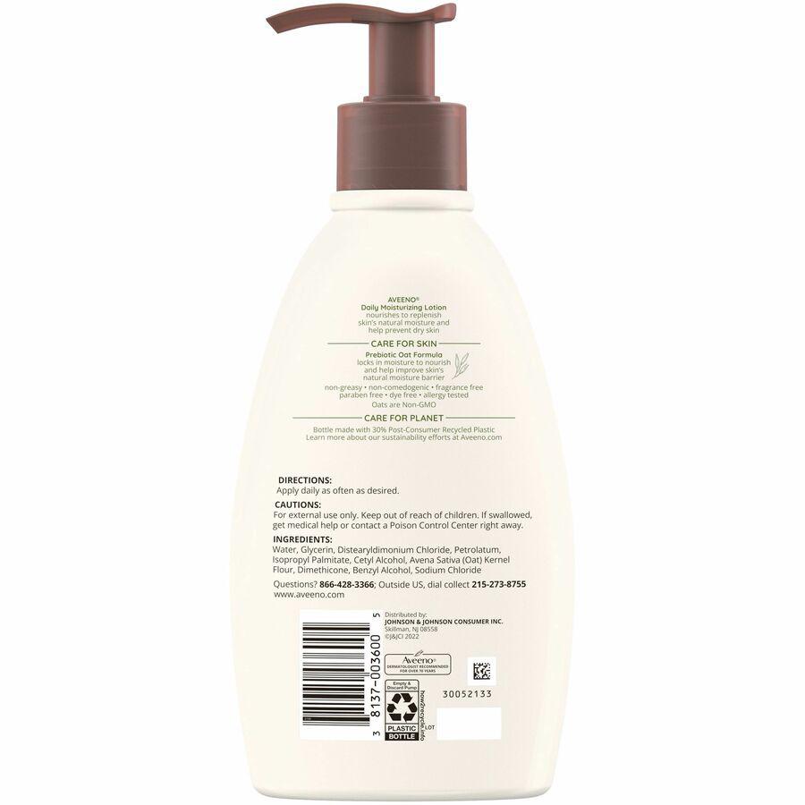 Aveeno&reg; Daily Moisturizing Lotion - Lotion - 12 oz (340.2 g) - Non-fragrance - For Dry, Sensitive Skin - Non-greasy, Non-comedogenic, Hypoallergenic, Absorbs Quickly - 1 Each. Picture 6