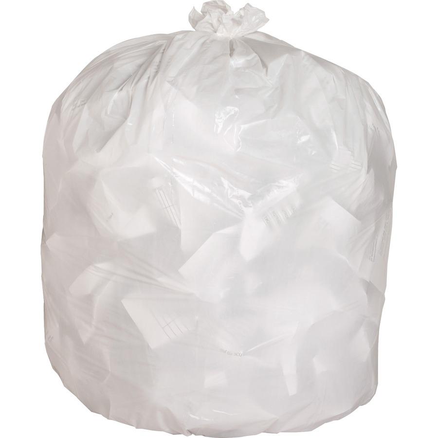 Genuine Joe Heavy-Duty Tall Kitchen Trash Bags - Small Size - 13 gal Capacity - 24" Width x 31" Length - 0.85 mil (22 Micron) Thickness - Low Density - White - 150/Carton - Kitchen - Recycled. Picture 6
