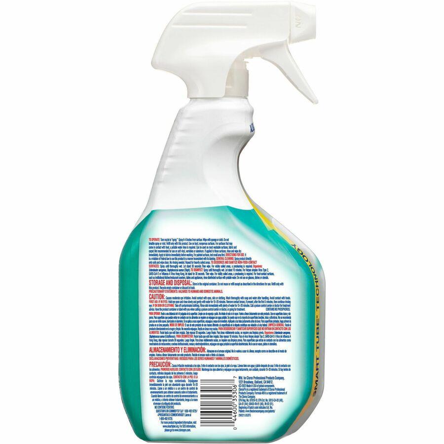 CloroxPro&trade; Formula 409 Cleaner Degreaser Disinfectant - For Nonporous Surface, Hard Surface, Floor, Wall - 32 fl oz (1 quart) - 12 / Carton - Phosphate-free, Disinfectant, Rinse-free - Clear. Picture 10