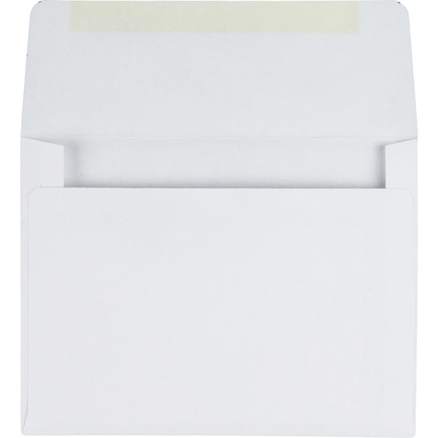Quality Park A2 Quarter-folded Invitation Envelopes - #5-1/2 - 4 3/8" Width x 5 3/4" Length - 24 lb - Flap - 500 / Box - White. Picture 3