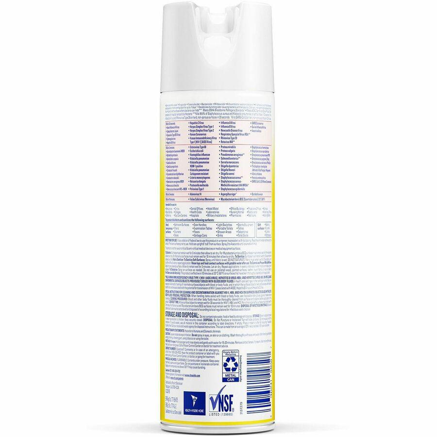 Professional Lysol Original Disinfectant Spray - Spray, Aerosol - 19 fl oz (0.6 quart) - Original Scent - 1 Each - Clear. Picture 3