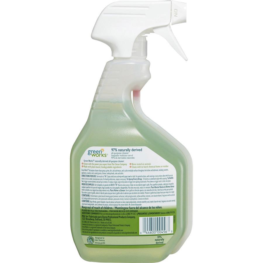 Clorox Commercial Solutions Green Works All Purpose Cleaner Spray - Spray - 32 fl oz (1 quart) - 1 Each - Green. Picture 6