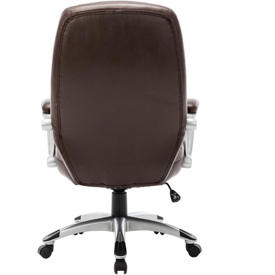 Lorell Westlake Series Executive High-Back Chair - Saddle Leather Seat - Black Polyurethane Frame - Saddle - 1 Each. Picture 9