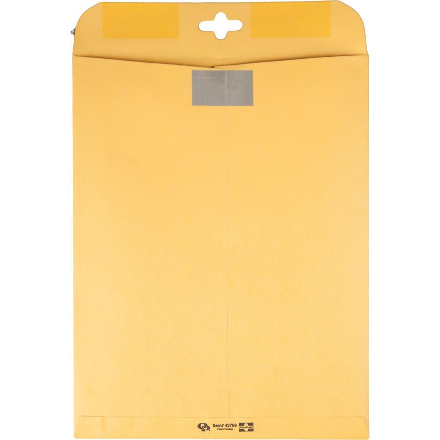 Quality Park 10 x 13 Postage Saving ClearClasp Envelopes with Reusable Redi-Tac&trade; Closure - Clasp - 10" Width x 13" Length - 28 lb - Clasp - 100 / Box - Manila. Picture 3