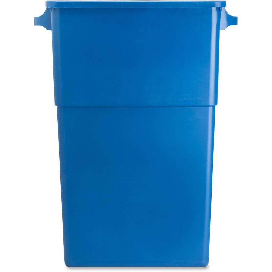 Genuine Joe 23 Gallon Recycling Container - 23 gal Capacity - Rectangular - 30" Height x 22.5" Width x 11" Depth - Blue, White - 1 Each. Picture 5