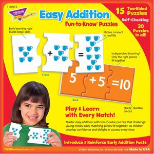 Trend Easy Addition Fun-to-Know Puzzles - Theme/Subject: Learning - Skill Learning: Addition, Number Recognition - 5 Year & Up - 45 Pieces - Multicolor. Picture 3