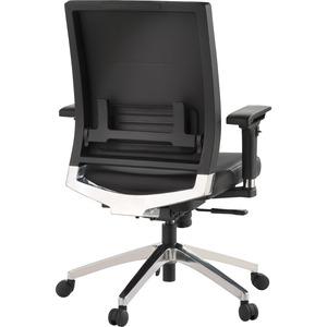 Lorell Lower Back Swivel Executive Chair - Black Leather Seat - 5-star Base - Black - 1 Each. Picture 2