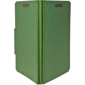 Nature Saver Letter Recycled Classification Folder - 8 1/2" x 11" - 2" Fastener Capacity for Folder - Top Tab Location - 1 Divider(s) - Green - 100% Recycled - 10 / Box. Picture 4