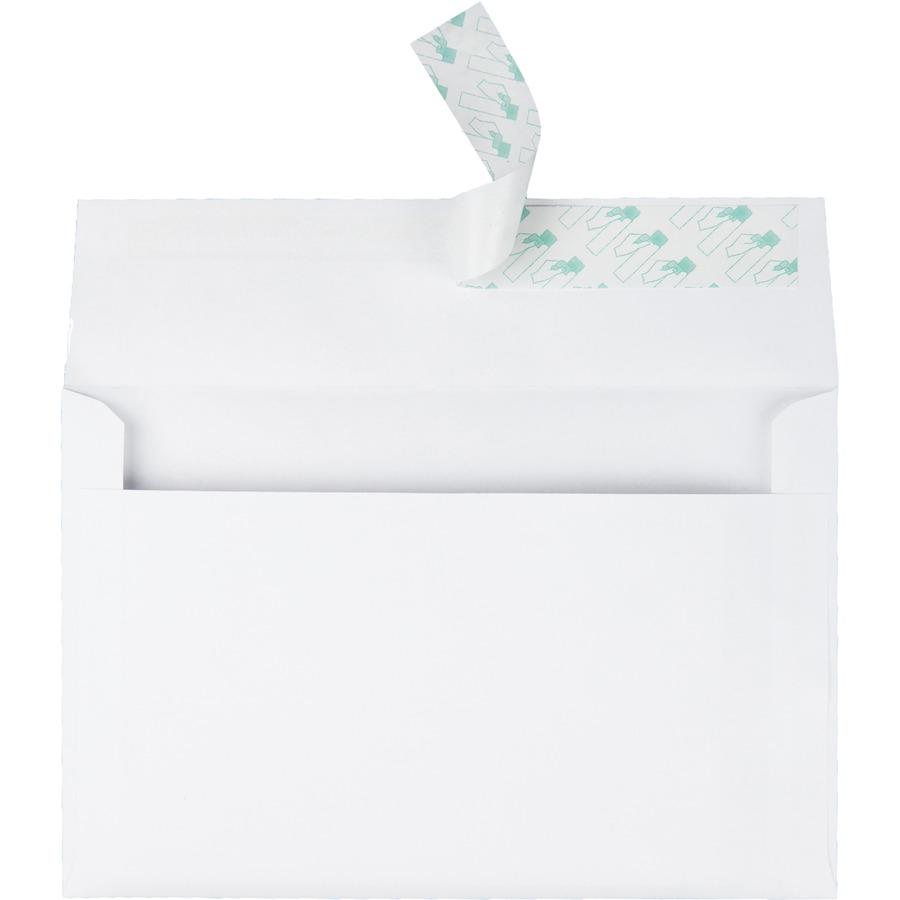 Quality Park A9 Greeting Card Envelopes with Self Seal Closure - Announcement - 5 3/4" Width x 8 3/4" Length - 24 lb - Peel & Seal - 100 / Box - White. Picture 4