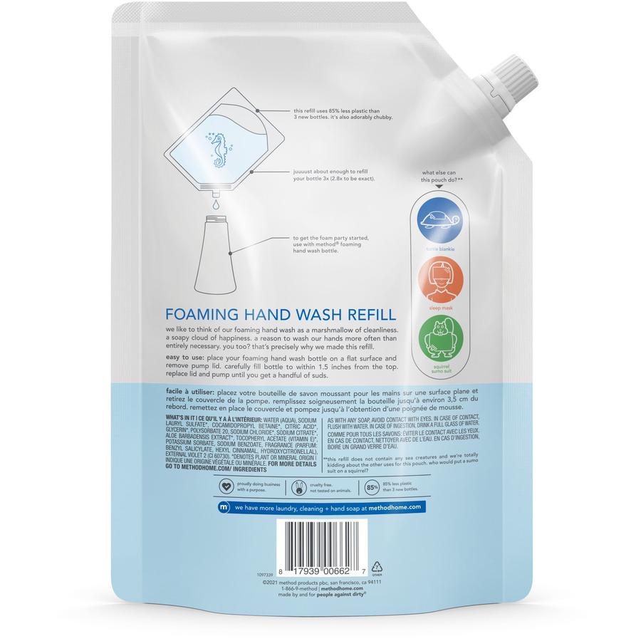 Method Foaming Hand Soap Refill - Sweet Water ScentFor - 28 fl oz (828.1 mL) - Hand - Clear - Triclosan-free - 1 Each. Picture 4