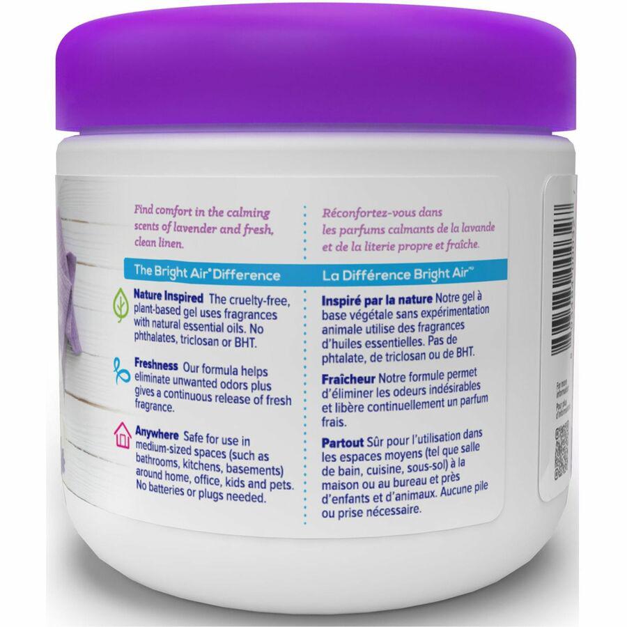 Bright Air Super Odor Eliminator Air Freshener - 14 oz - Lavender, Fresh Linen - 60 Day - 1 Each. Picture 4