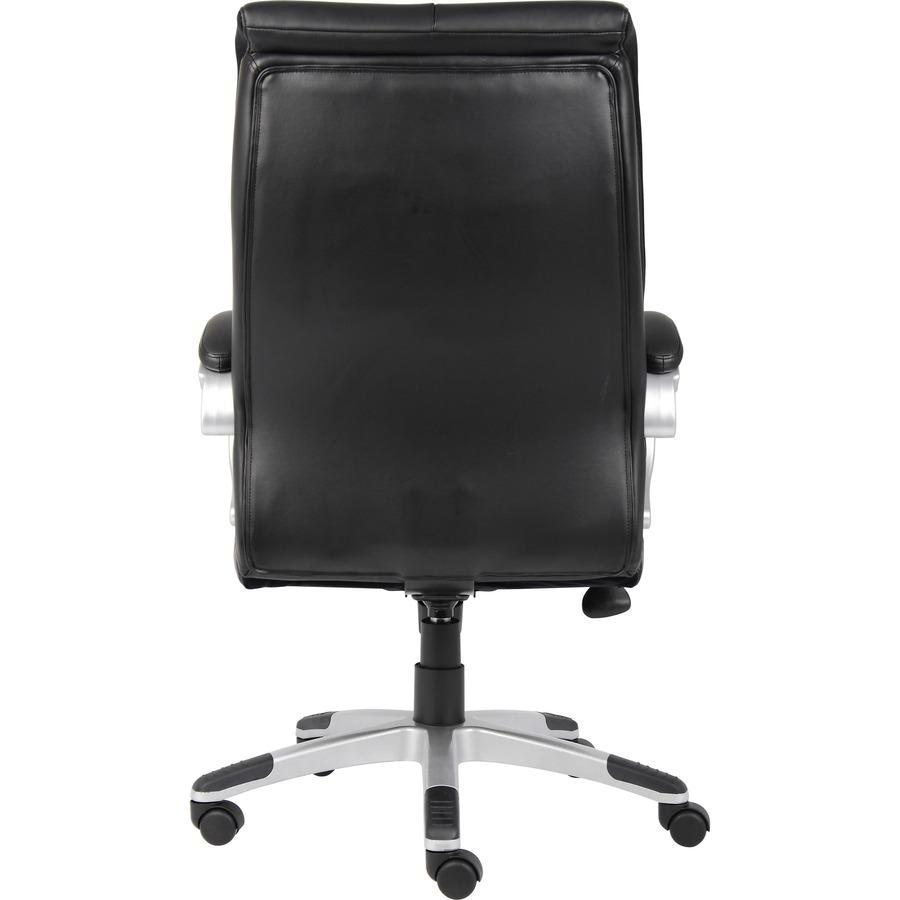 Lorell Executive Chair - Black Leather Seat - 5-star Base - Black - 1 Each. Picture 5