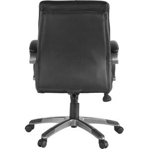 Lorell Managerial Chair - Black Leather Seat - 5-star Base - Black - 1 Each. Picture 5