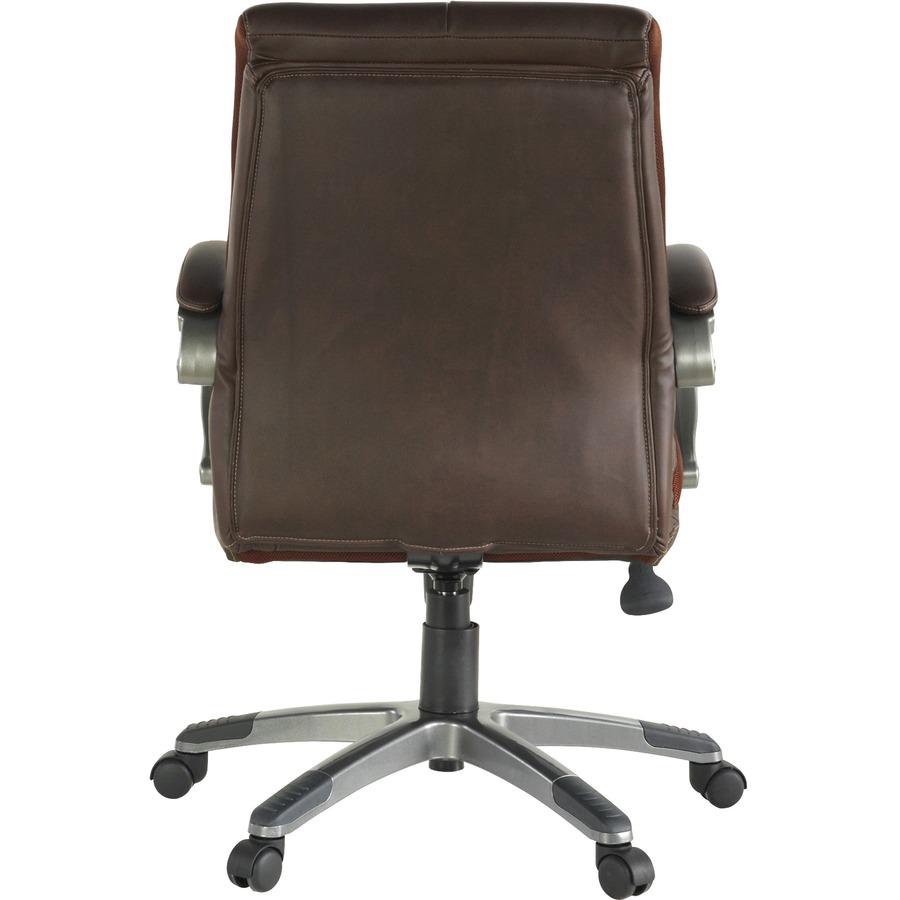 Lorell Managerial Chair - Brown Leather Seat - 5-star Base - Brown - 1 Each. Picture 3