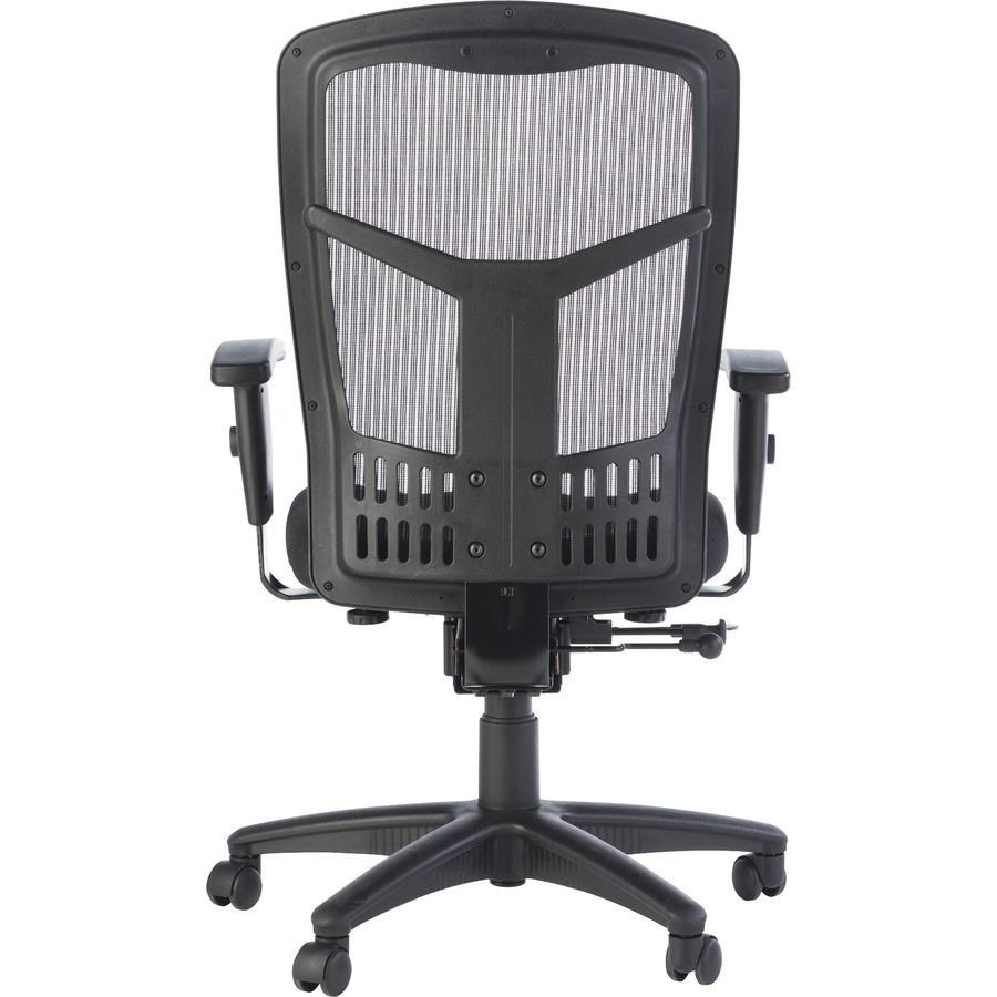 Lorell Executive High-back Swivel Chair - Black Fabric Seat - Steel Frame - Black - 1 Each. Picture 6