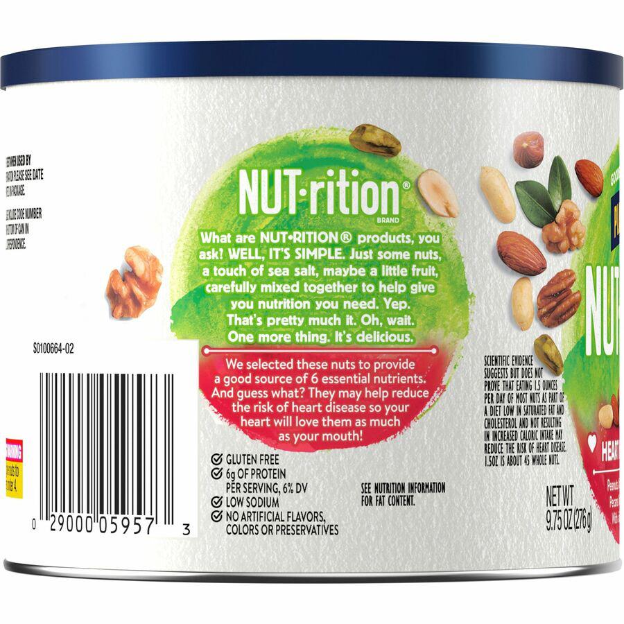 Planters Kraft NUT-rition Heart Healthy Mix - Resealable Container - Almond, Pecan, Hazelnut, Pistachio, Peanut, Walnut - 9.75 oz - 1 Each. Picture 8