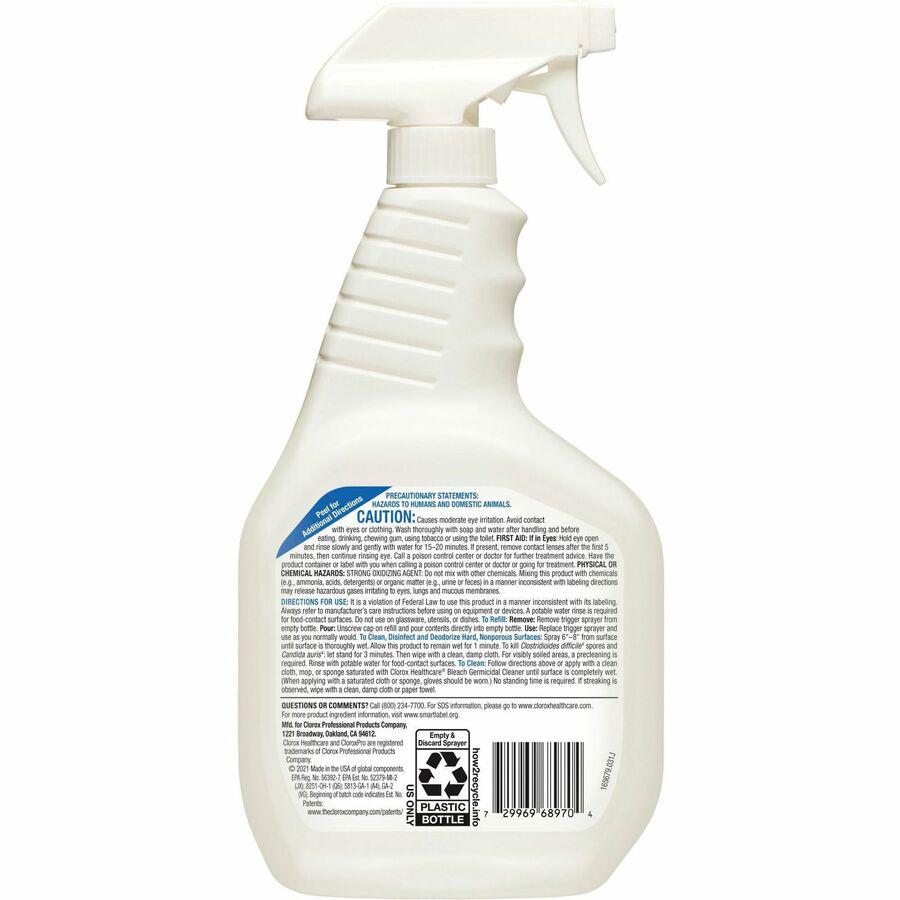 Clorox Healthcare Dispatch Hospital Cleaner Disinfectant Towels with Bleach - Ready-To-Use Spray - 32 fl oz (1 quart) - Bottle - 1 Each. Picture 7