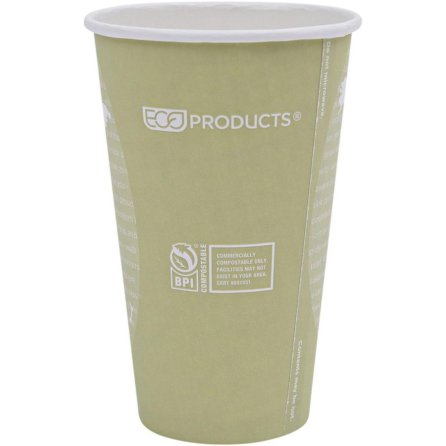 Eco-Products 16 oz World Art Hot Beverage Cups - 50 / Pack - 20 / Carton - Multi - Paper, Resin - Hot Drink. Picture 4