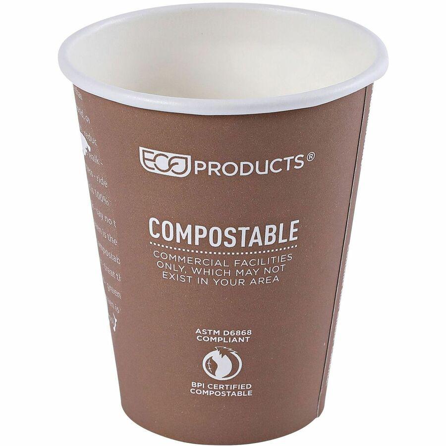 Eco-Products 8 oz World Art Hot Beverage Cups - 50 / Pack - 20 / Carton - Multi - Paper, Resin - Hot Drink. Picture 4