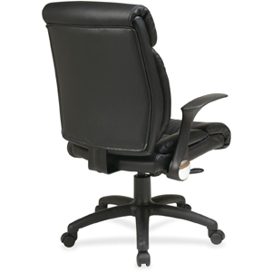 FL89675 Faux Leather Managers Chair with Flip Arms - Faux Leather Black Seat - Faux Leather Black Back - 20" Seat Width x 20" Seat Depth27" Width x 26" Depth x 42" Height. Picture 2