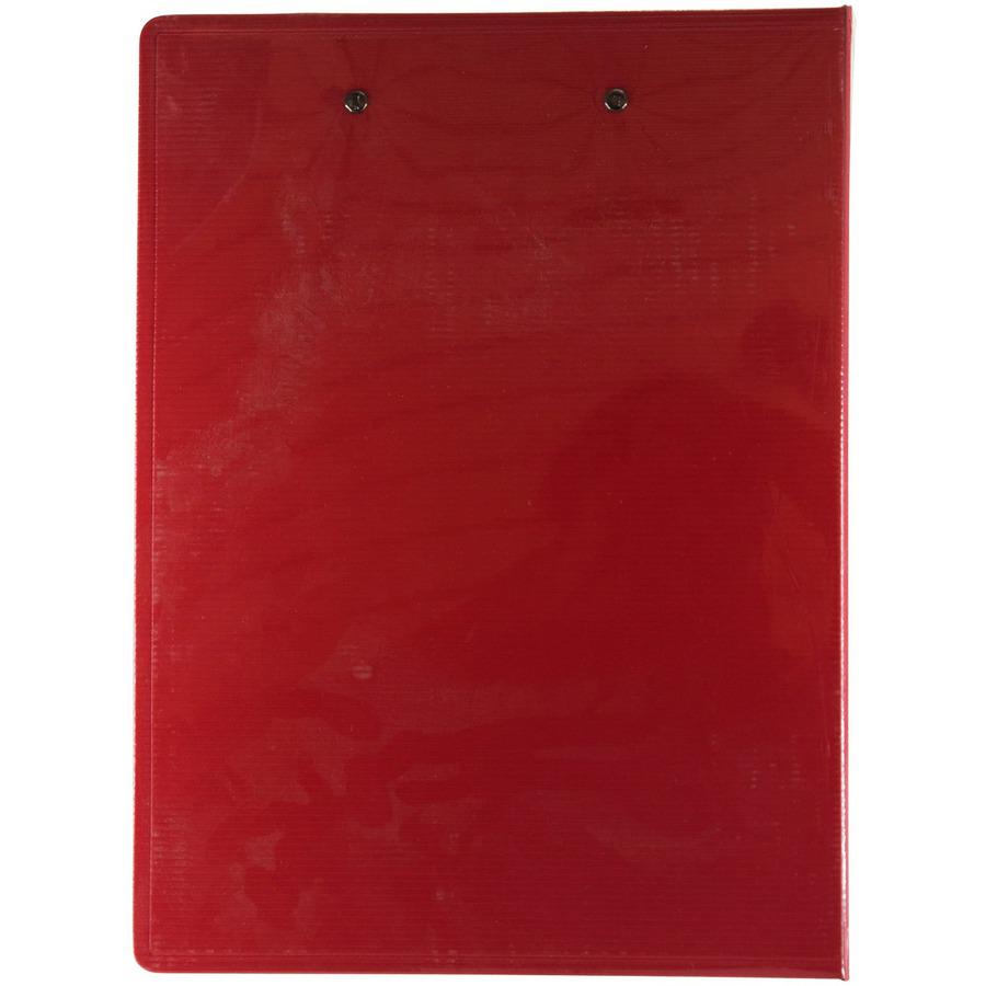 Mobile OPS Unbreakable Recycled Clipboard - 0.50" Clip Capacity - Top Opening - 8 1/2" x 11" - Red - 1 Each. Picture 2