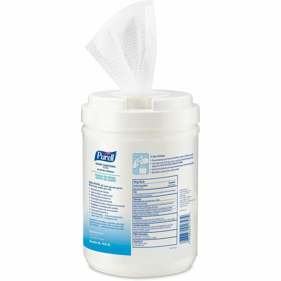PURELL&reg; Alcohol Hand Sanitizing Wipes - 6" x 7" - White - 175 Per Canister - 1 Each. Picture 3