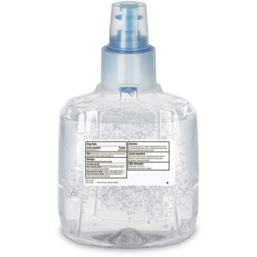 PURELL&reg; Hand Sanitizer Gel Refill - 40.6 fl oz (1200 mL) - Hands-free Dispenser - Kill Germs - Skin, Hand - Clear - Fragrance-free, Dye-free - 2 / Carton. Picture 5