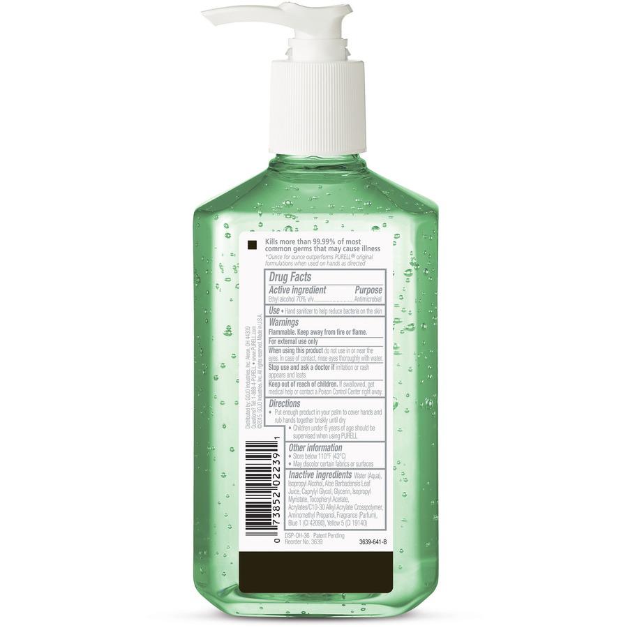 PURELL&reg; Hand Sanitizer Gel - 12 fl oz (354.9 mL) - Pump Bottle Dispenser - Kill Germs - Hand, Skin - Clear - Non-sticky, Residue-free - 1 Each. Picture 5