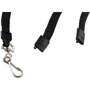 SICURIX Plastic Hook Breakaway Lanyard - 12 / Pack - 36" Length - Black - Nylon, Plastic, Steel. Picture 3