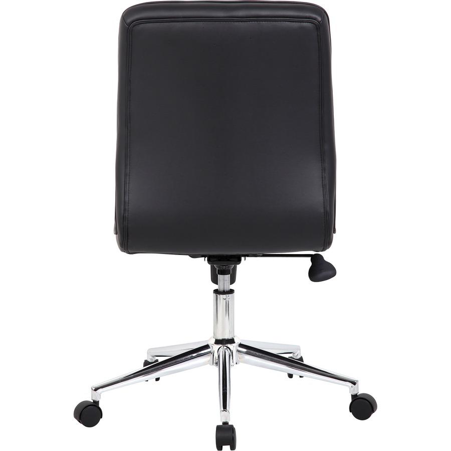 Boss Modern B330 Task Chair - Black Vinyl Seat - Chrome, Black Chrome Frame - 5-star Base - Black - 1 Each. Picture 6