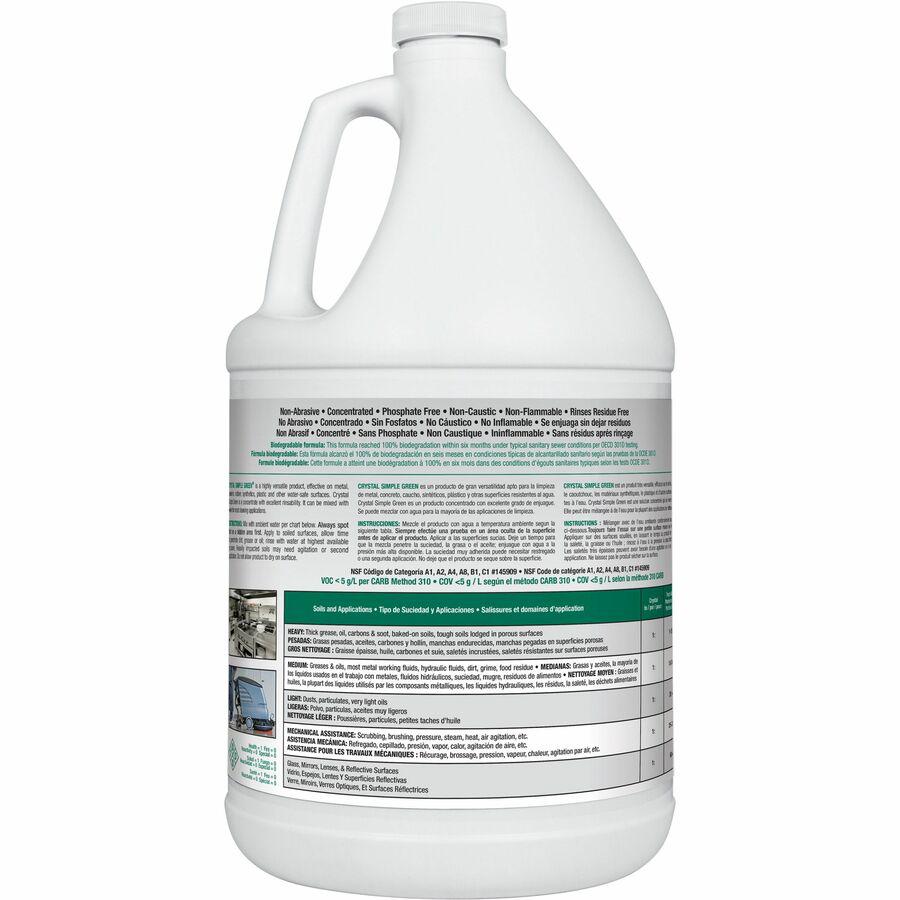Simple Green Crystal Industrial Cleaner/Degreaser - For Multipurpose - Concentrate - 128 fl oz (4 quart)Bottle - 1 Each - Non-toxic, Non-flammable, Phosphate-free, Non-abrasive, Non-hazardous, Fragran. Picture 3