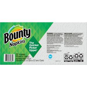 Bounty Everyday Napkins - 1 Ply - 12" x 12.10" - White - Soft, Strong, Absorbent, Quilted - For Face, Hand, Clothes - 100 Quantity Per Pack - 2000 / Carton. Picture 5