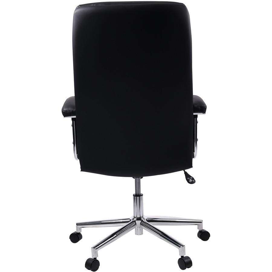 Lorell High-back Office Chair - Black Bonded Leather Seat - Black Bonded Leather Back - 1 Each. Picture 8