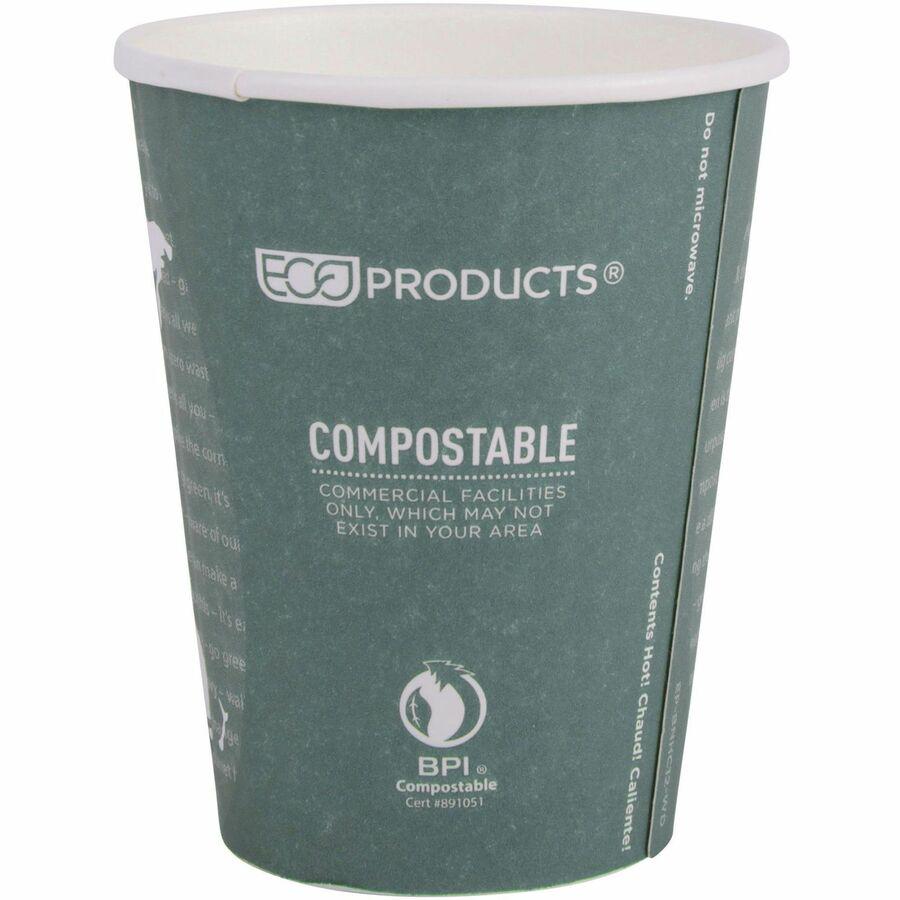 Eco-Products 12 oz World Art Insulated Hot Beverage Cups - 600 / Carton - Green - Hot Drink. Picture 8