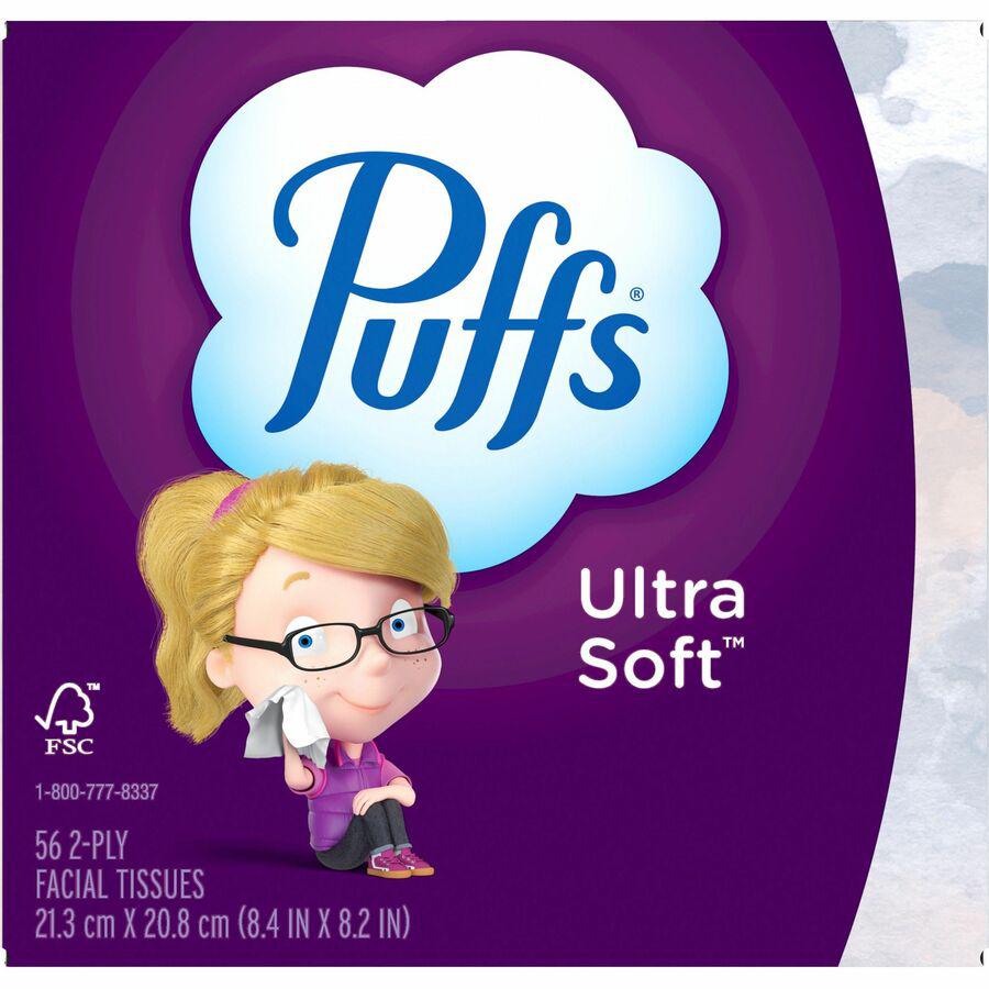Puffs Ultra Facial Tissue - White - 56 Per Box - 24 / Carton. Picture 6