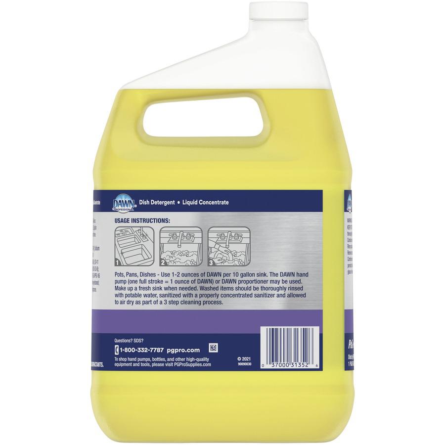 Dawn Manual Pot/Pan Detergent - 128 fl oz (4 quart) - Lemon Scent - 4 / Carton - Long Lasting - Clear. Picture 5