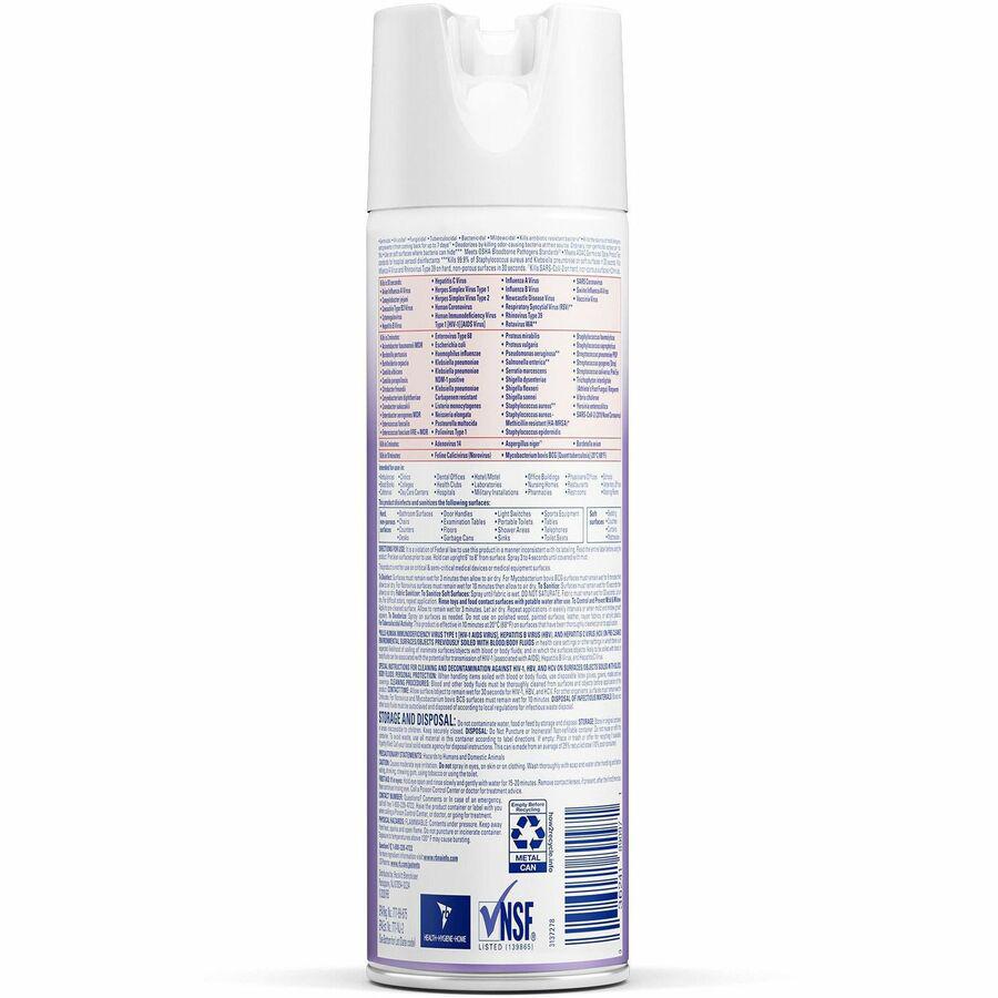 Professional Lysol Lavender Disinfectant Spray - For Multipurpose - 19 oz (1.19 lb) - Lavender Scent - 1 Each - Disinfectant, Anti-bacterial - Clear. Picture 5