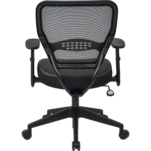 Office Star Dark Air Grid Back Managers Chair - Leather Seat - 5-star Base - Black - 20" Seat Width x 19.50" Seat Depth - 26.5" Width x 25.3" Depth x 42" Height. Picture 5