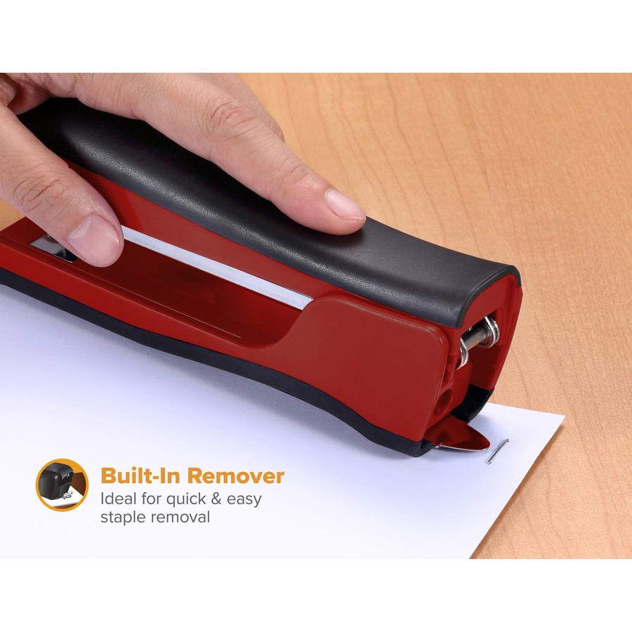 Bostitch Dynamo Stapler - 20 of 20lb Paper Sheets Capacity - 210 Staple Capacity - Full Strip - 1/4" Staple Size - 1 Each - Red. Picture 6