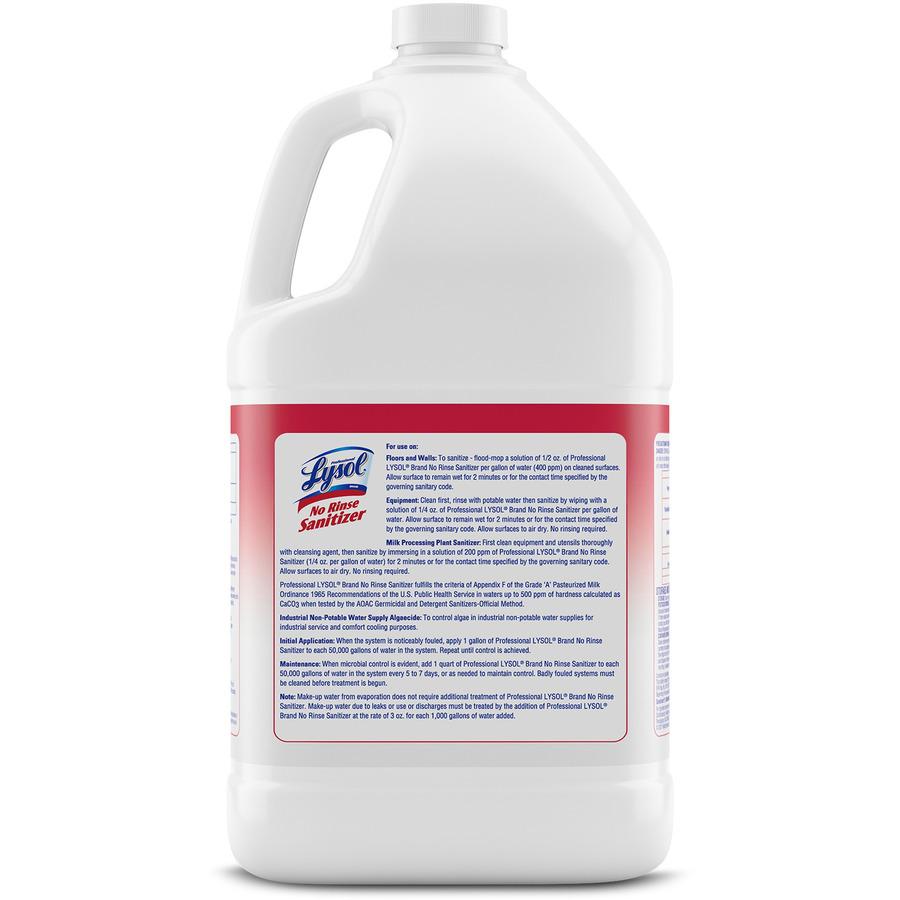 Professional Lysol No Rinse Sanitizer - For Sink, Floor, Wall, Bathtub, Food Service Area - Concentrate - 128 fl oz (4 quart) - 4 / Carton - Disinfectant, Anti-bacterial. Picture 5
