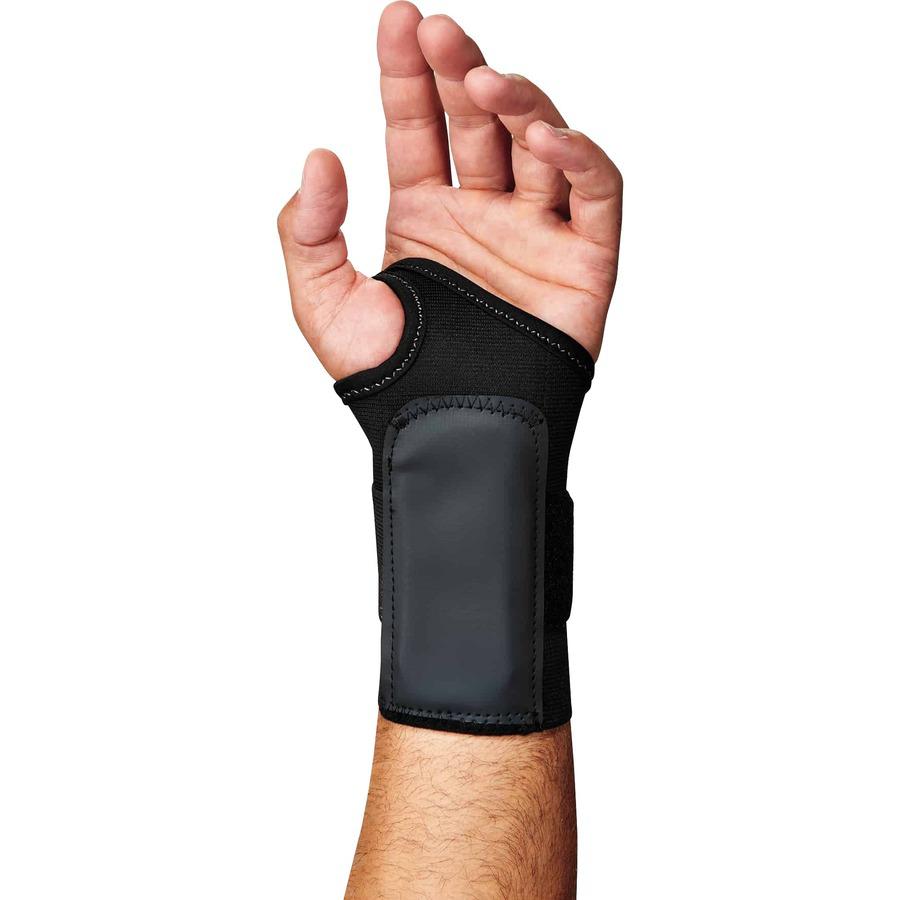 Ergodyne ProFlex 4000 Single-Strap Wrist Support - Left-handed - 7" - 8" Waist Size - Black - 1 Each. Picture 3