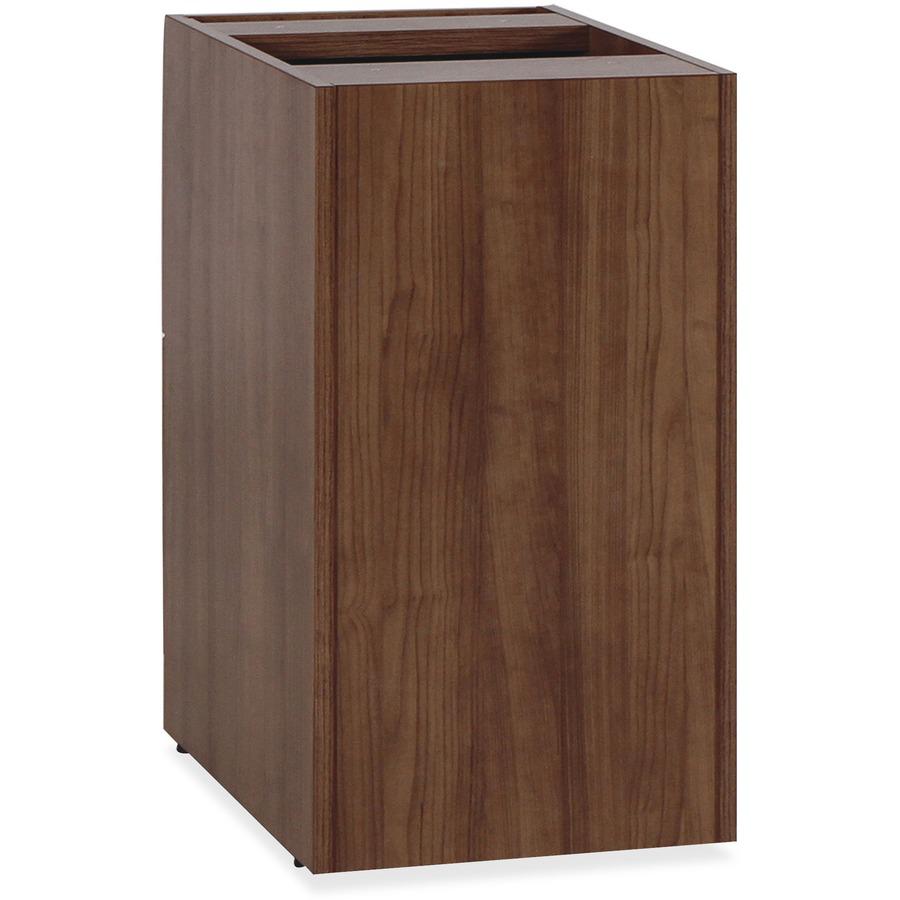 Lorell Essentials Series File/File Fixed File Cabinet - 15.5" x 21.9"28.5" Pedestal, 3.8" - 2 x File Drawer(s) - Finish: Laminate, Walnut - Built-in Hangrail, Ball-bearing Suspension, Mobility - For F. Picture 6