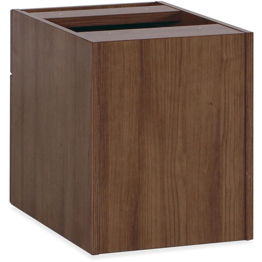 Lorell Essentials Series Box/File Hanging File Cabinet - 15.5" x 21.9"18.9" - 2 x Box, File Drawer(s) - Finish: Walnut Laminate - Built-in Hangrail, Ball Bearing Slides, Lockable, Durable, Adjustable . Picture 6